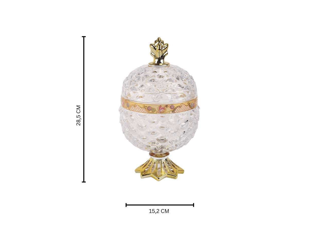 GLASS PINEAPPLE MEDIUM VGC367M CANDY JAR (CAMELIA)